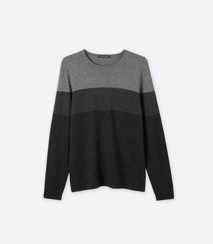 Stripe crew knit